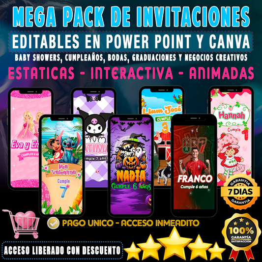 invitaciones editables en Canva (Interactivas - Animadas - Digitales)